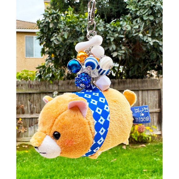 Amuse Shiba Inu Mametaro Puppy Plush Keychain Purse Bag Charm - Picture 3 of 8